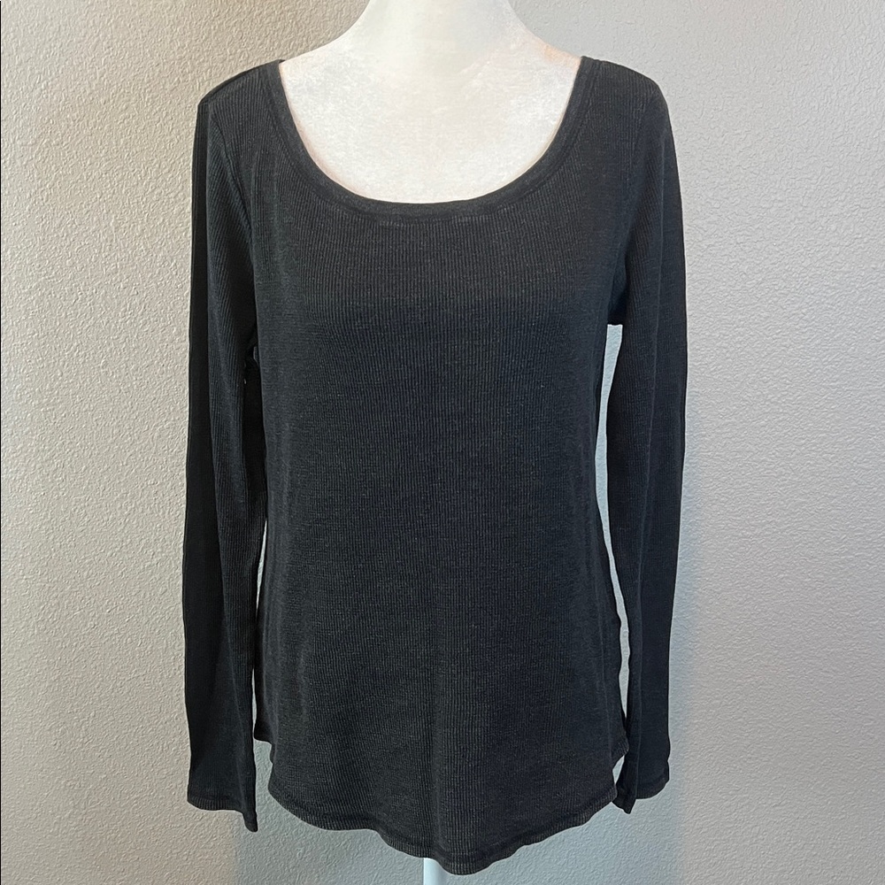 Gap Scoopneck Long Sleeve TShirt Gray Size Medium